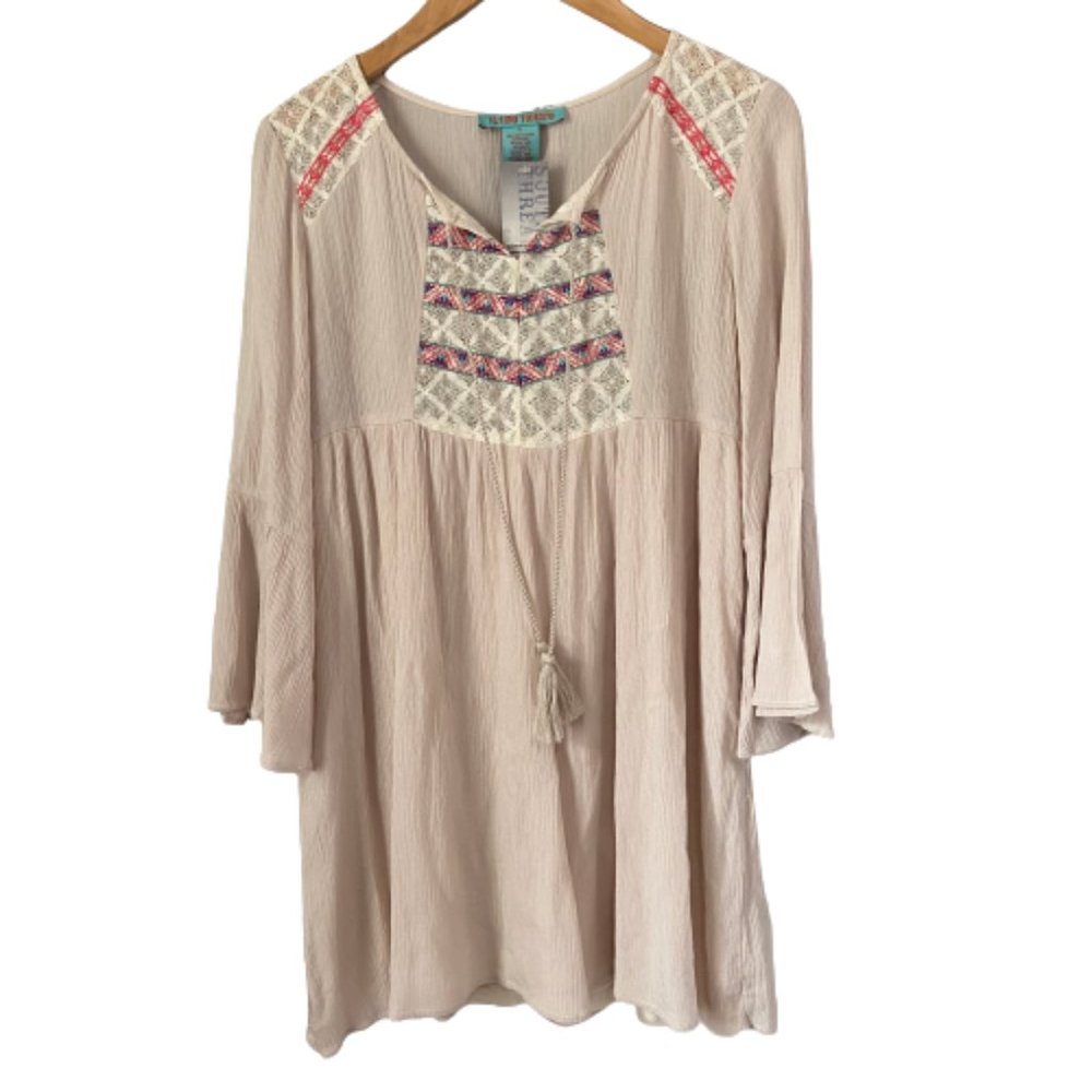 Flying Tomato Cream Bohemian Long Sleeve Tunic Top NEW Womens Small NWT - Picture 9 of 9